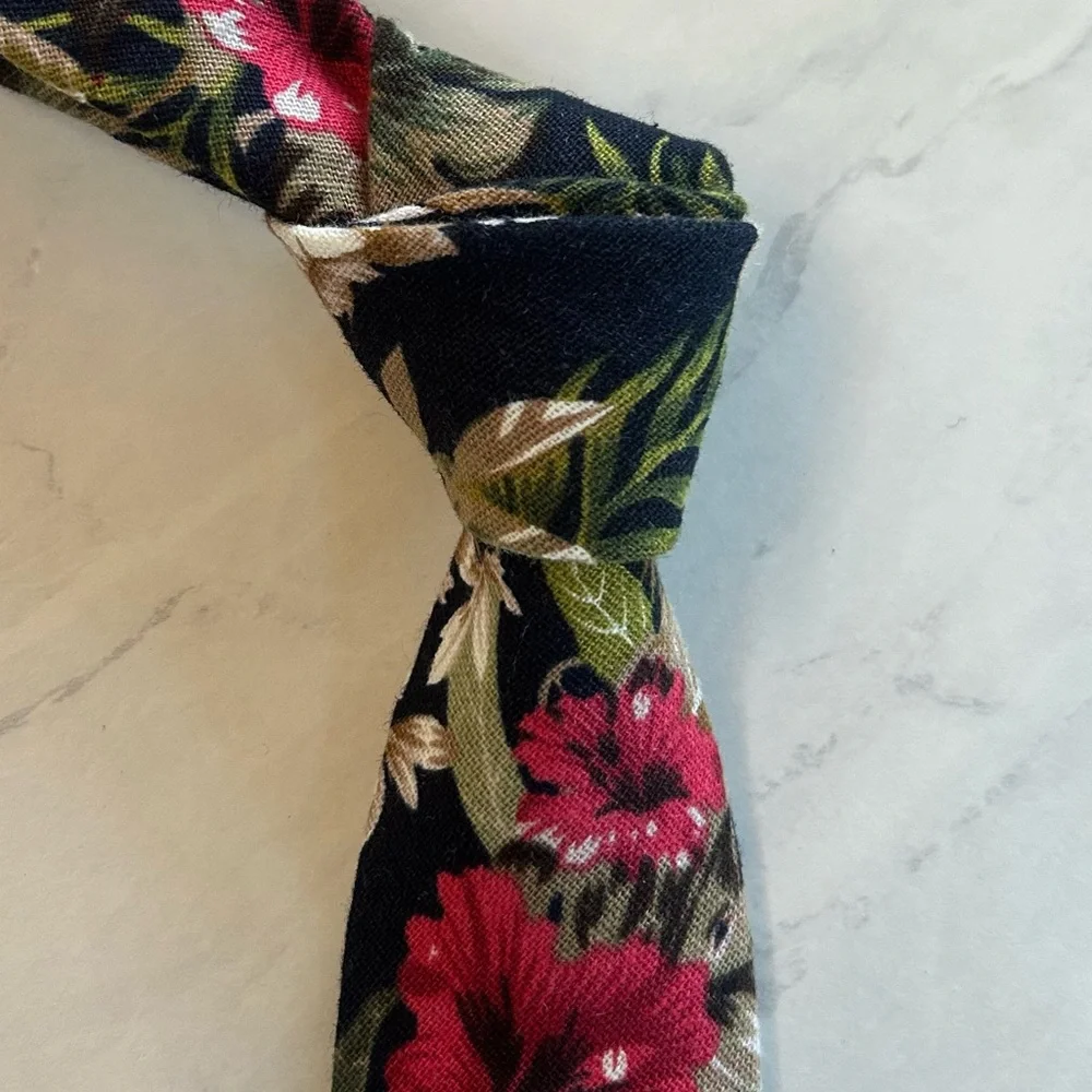 J. Crew Floral Tie - Red, Green, Black